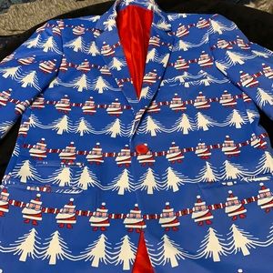Christmas sport coat with Santa’s blue christmas